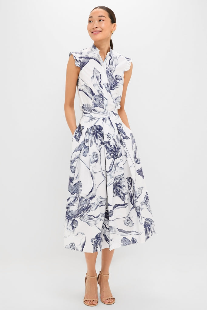 Botanical Engraving Ivory Sleeveless Top