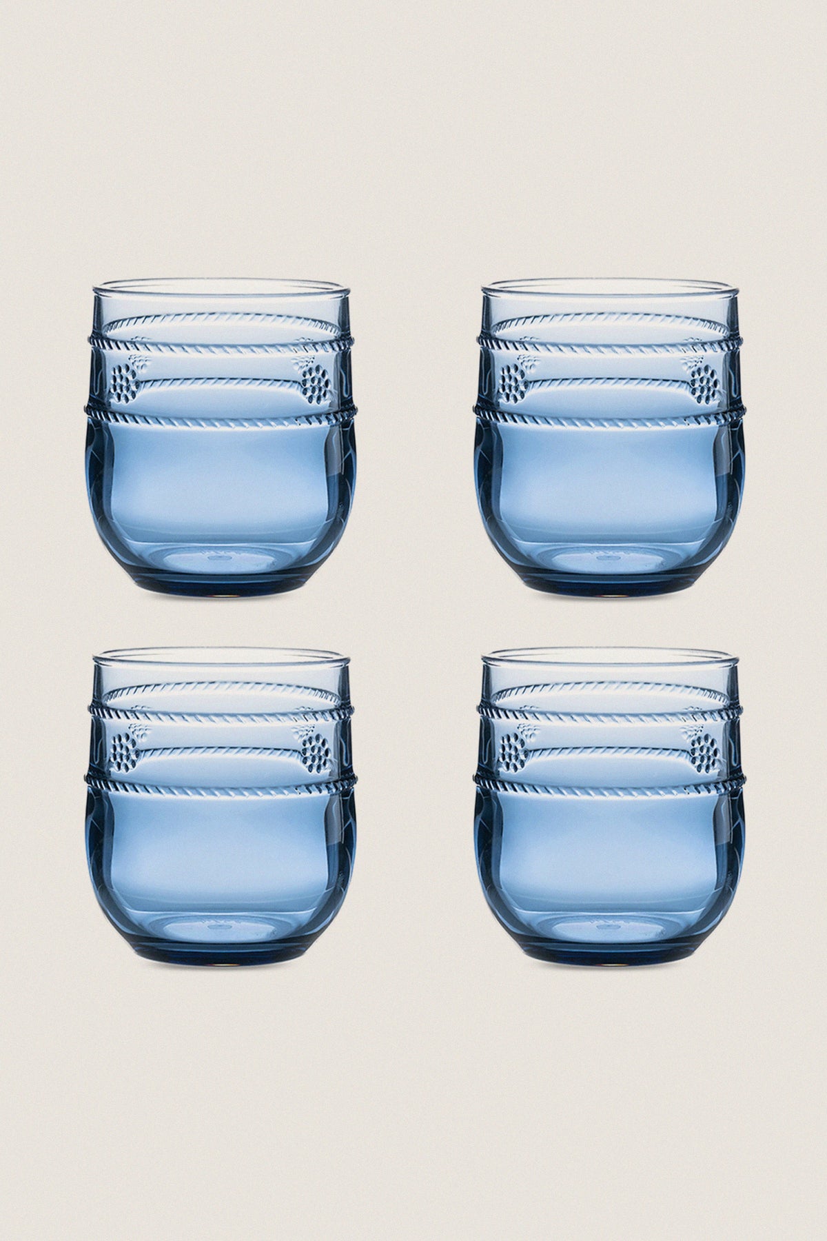 Blue Isabella Acrylic Small Tumbler Set of 4