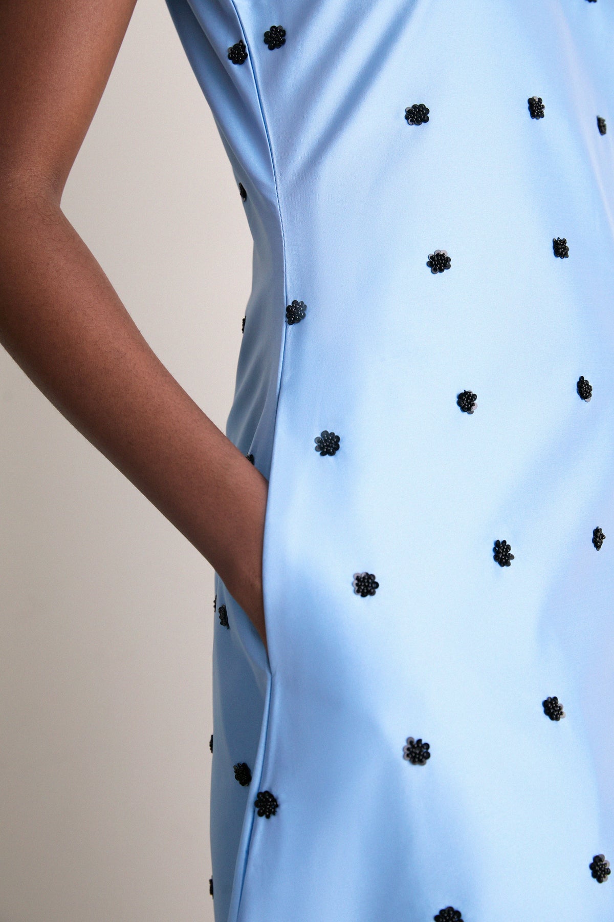 Chambray Blue and Onyx Bennet Sequin Dress