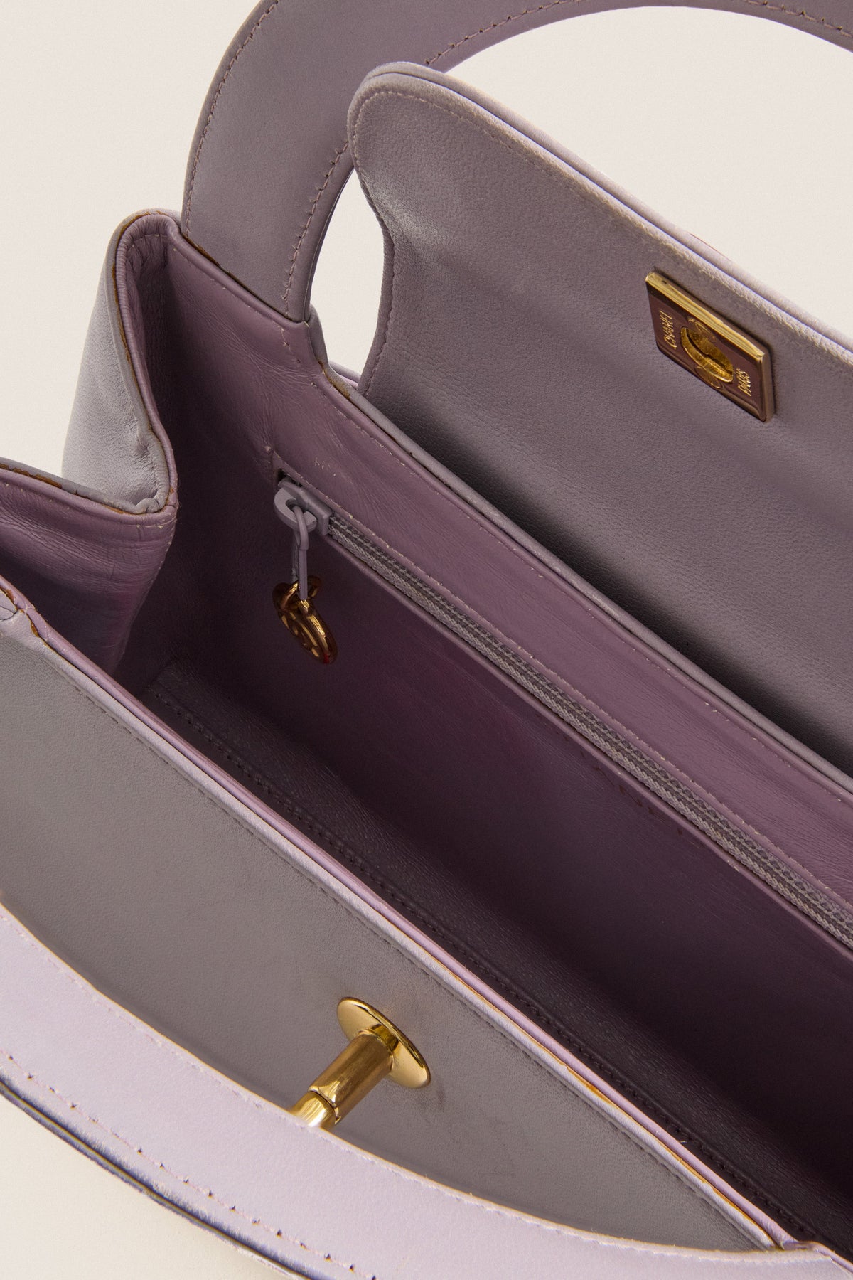 CHANEL Purple Coco Mark Handbag