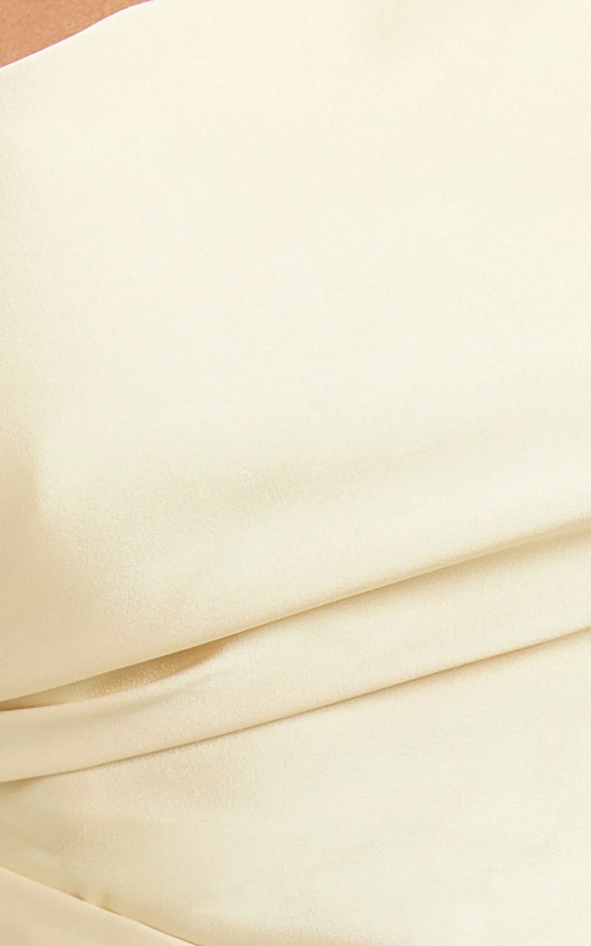 Regina Midi Dress - One Shoulder Cut Out Side Detail Dress in Butter