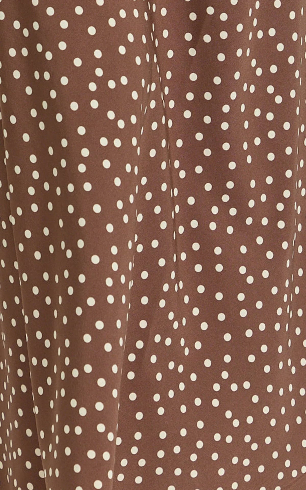Ruby Maxi Skirt - High Waisted Bias Cut Skirt in Chocolate Polka Dot