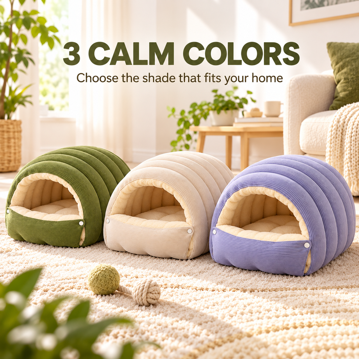 🎉 Anniversary Sale - Cozy 2-in-1 Pet Cave Bed with Sherpa Lining & Removable Cushion