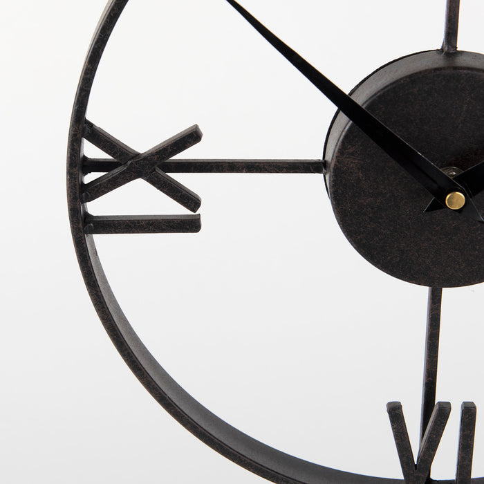 Oris Black Metal/Wood Open Frame Table Clock