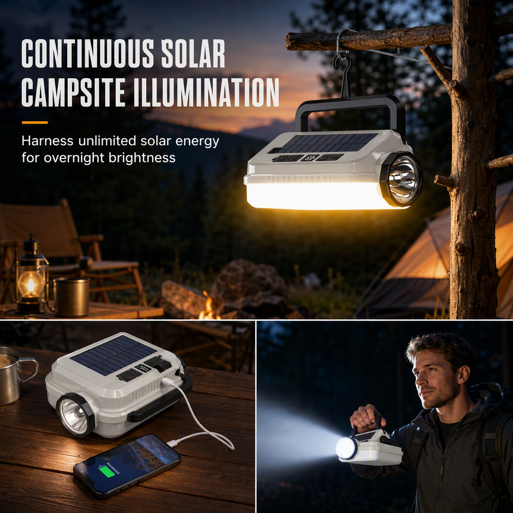 đ 2026 New Arrival 50% OFF đ„ Dual-Light Solar Camping Lantern with Power Bank