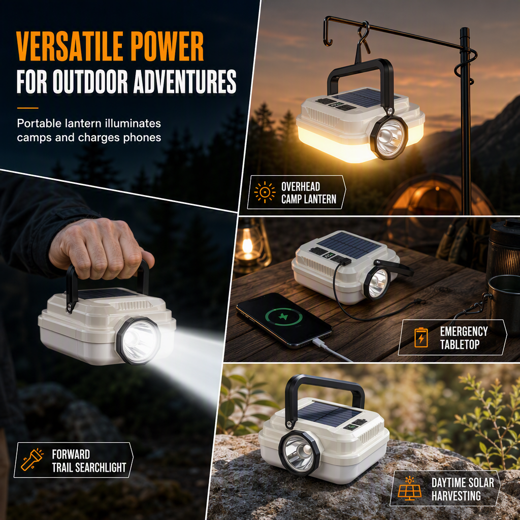 đ 2026 New Arrival 50% OFF đ„ Dual-Light Solar Camping Lantern with Power Bank