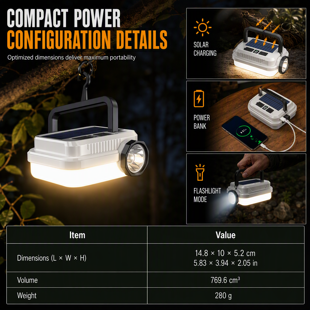 đ 2026 New Arrival 50% OFF đ„ Dual-Light Solar Camping Lantern with Power Bank