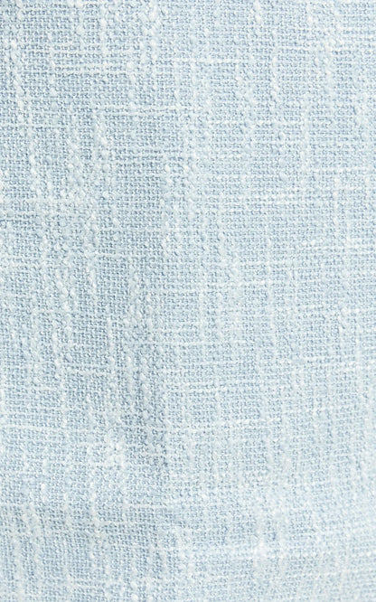 Olympia Mini Skirt - High Waisted A Line Boucle Skirt in Pale Blue