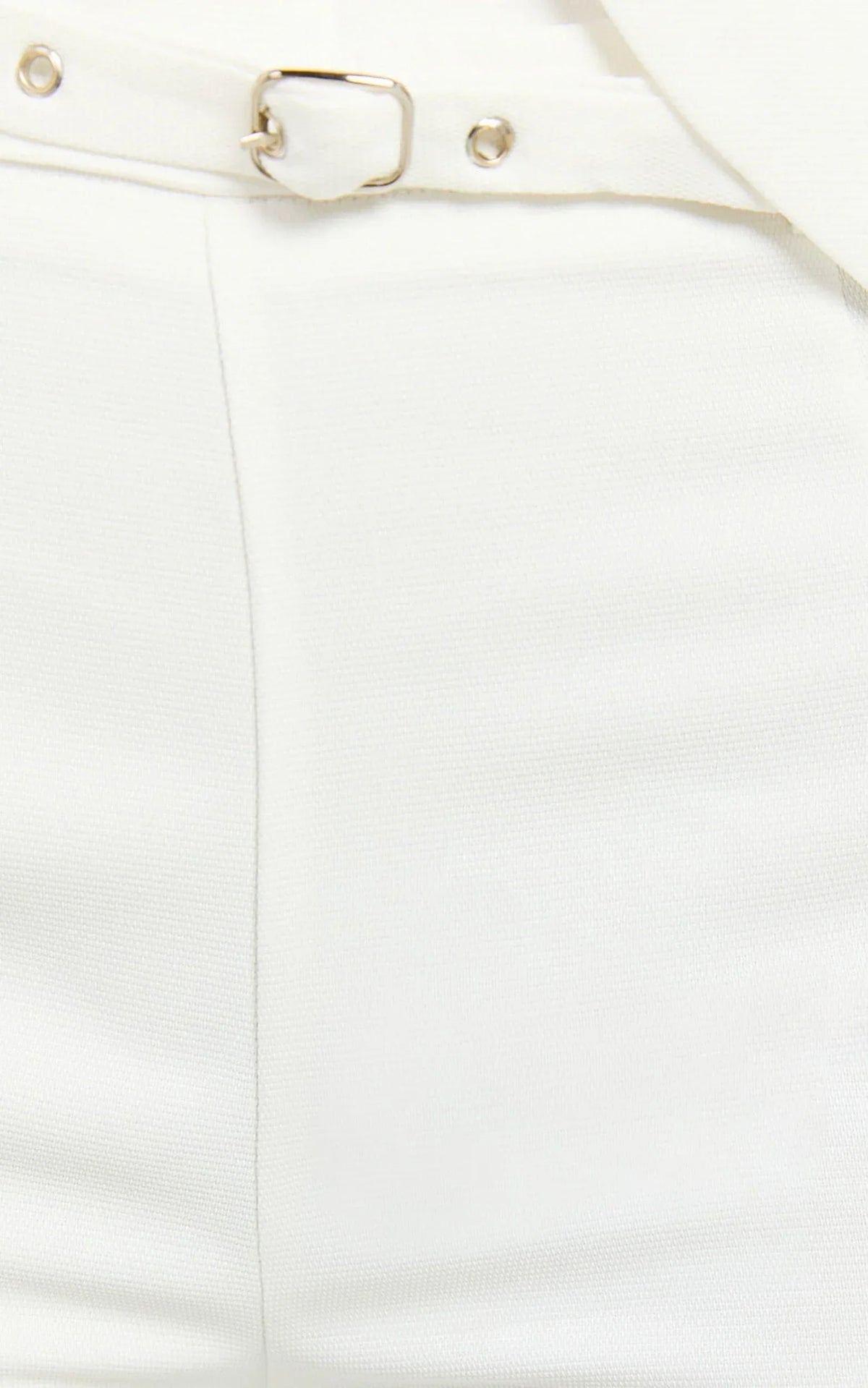 Romeo Pants - Straight Leg Mid Waist Tailored Pants in White