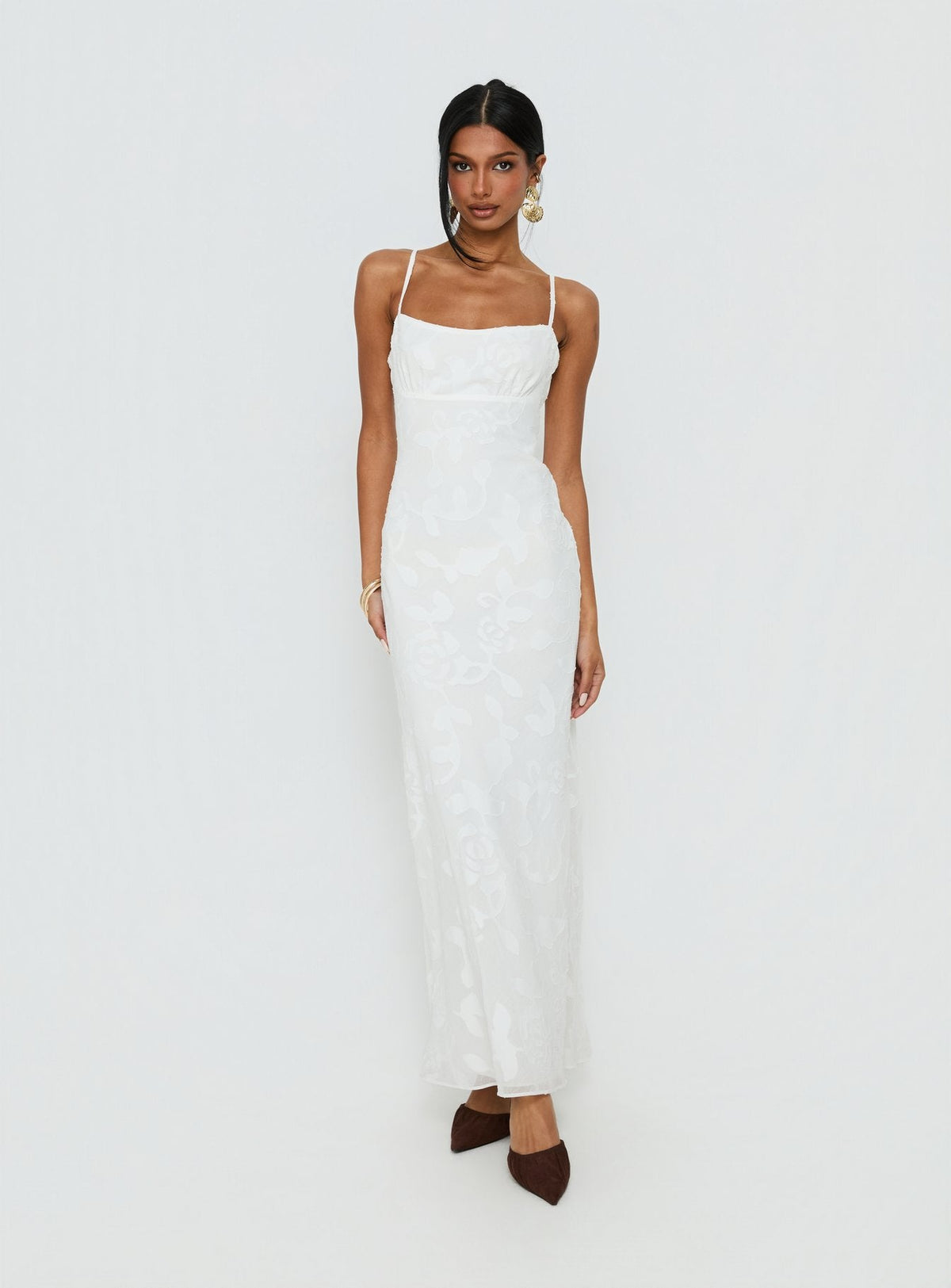 Avienna Maxi Dress White Burnout