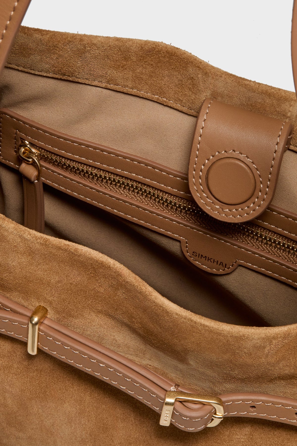 Camel Cleo Suede Tote