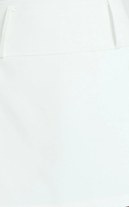 Nola Skort - High Waisted Utility Pocket Skort in White