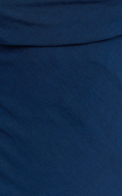 Reviena Maxi Dress - Cut Out Cowl Neck Dress in Navy