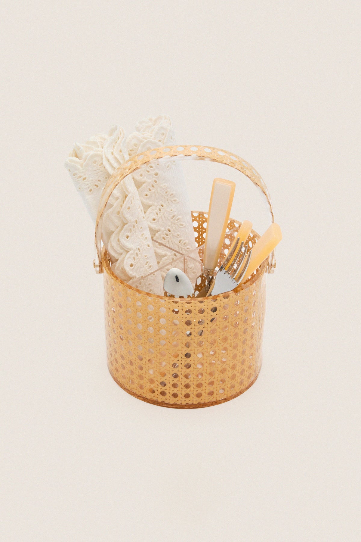 Cane Acrylic Utensil Caddy