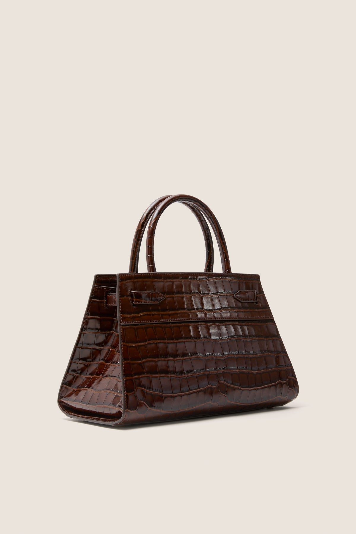 Chestnut Croc Embossed Veronica Beard Dash Bag