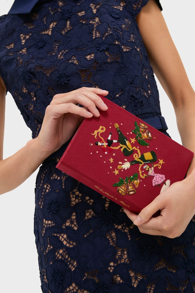 Camelia Holly Jingle and Mingle Book Clutch