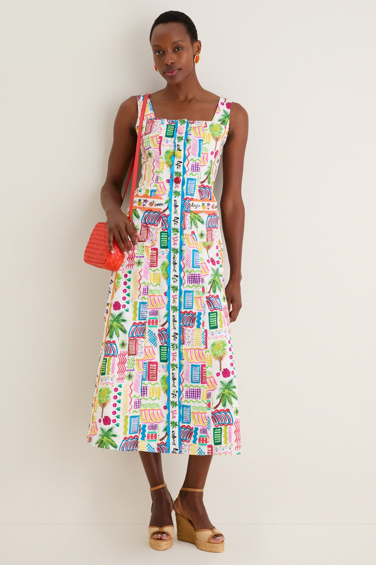 Bright Poppy Midi Sac