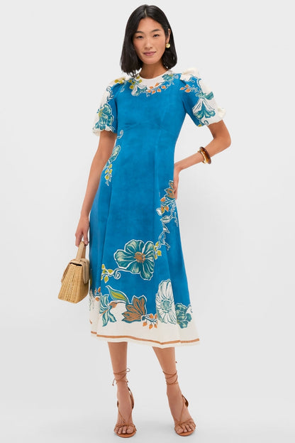 Blue Luda Midi Dress