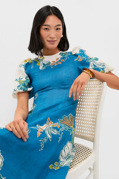 Blue Luda Midi Dress
