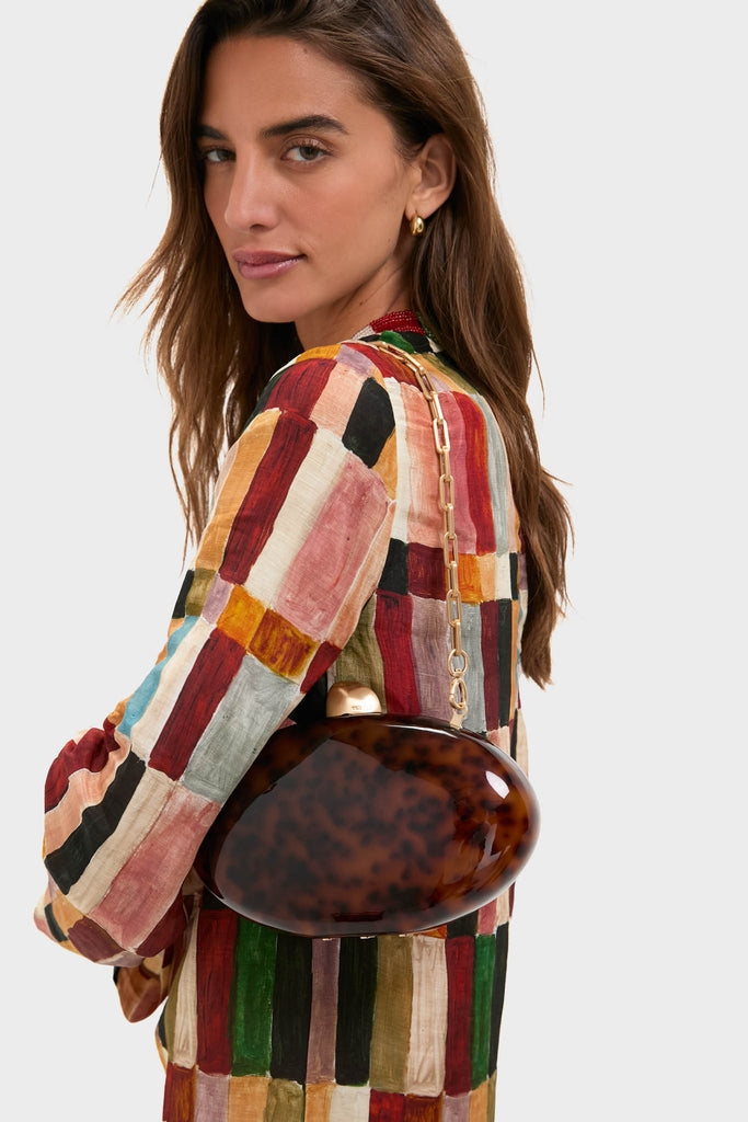 Caramel Tortoise Eviana Clutch