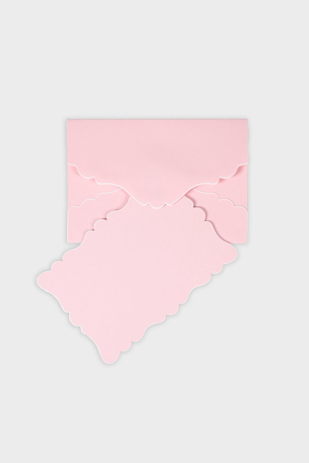 Candy Pink Scalloped Easton Cards and Envelopes