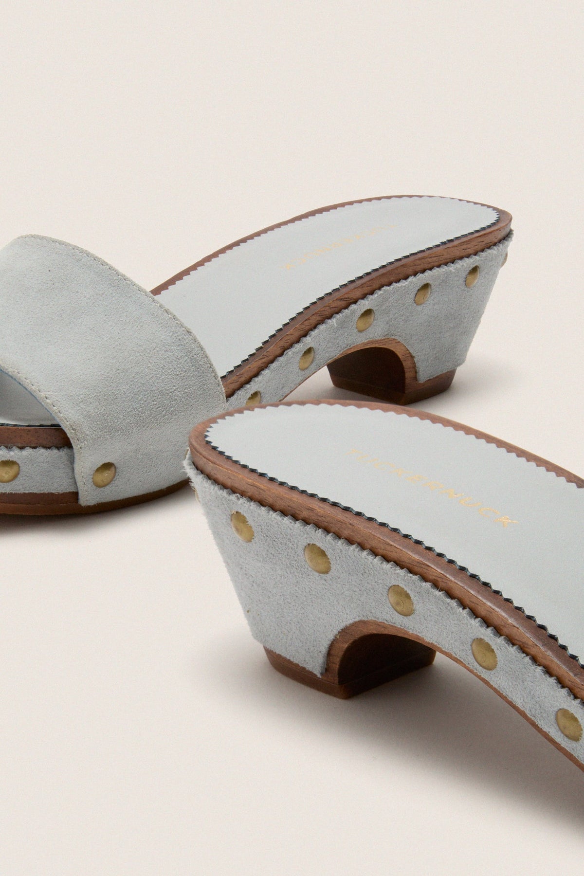 Blue Suede Rosalie Clog Sandals