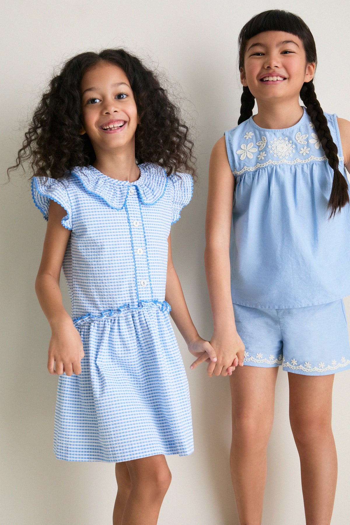 Blue Gingham Fabiola Drop Waist Dress