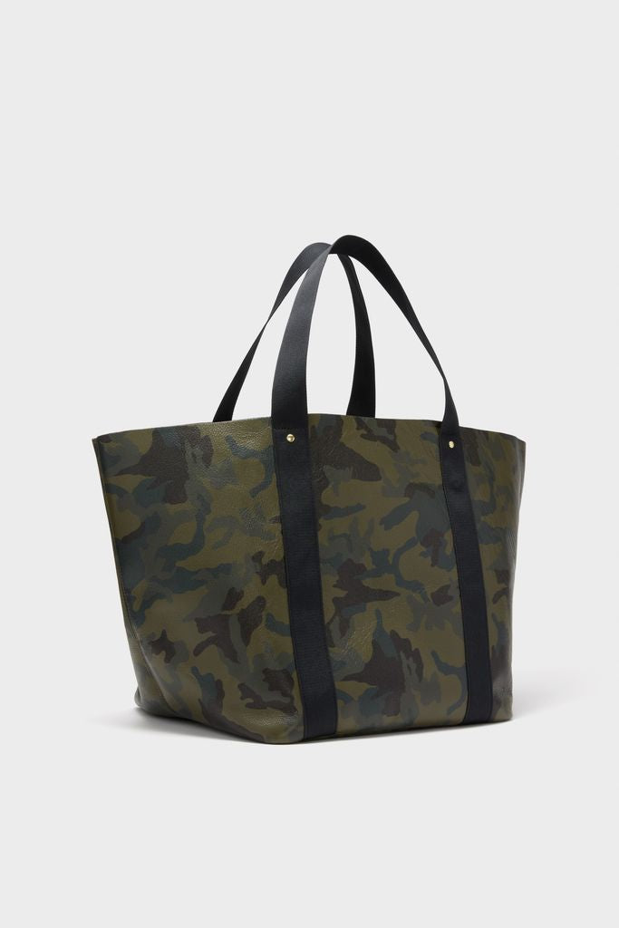 Camoflauge Big Daddy Tote with Green Monogram
