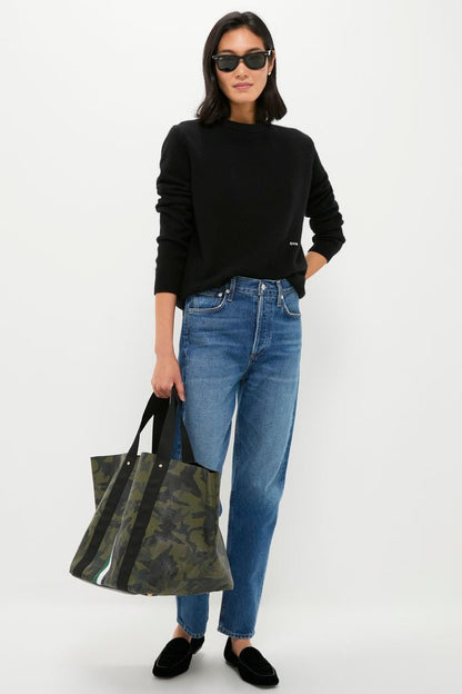 Camoflauge Big Daddy Tote with Green Monogram