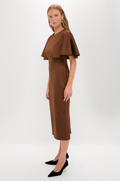Chocolate Brown Cape Leah Dress
