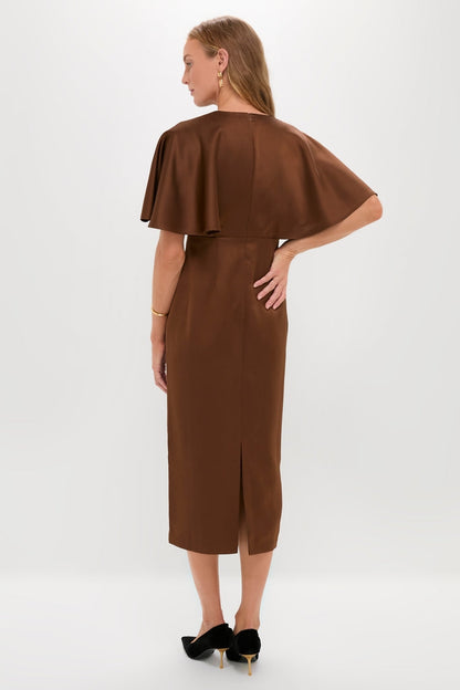 Chocolate Brown Cape Leah Dress