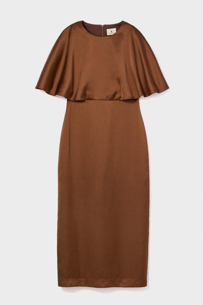 Chocolate Brown Cape Leah Dress