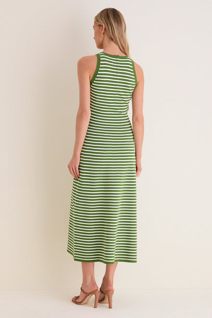 Cactus Multi Rose Detail Knit Halter Dress