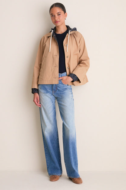 Camel to Navy Reversible Coat