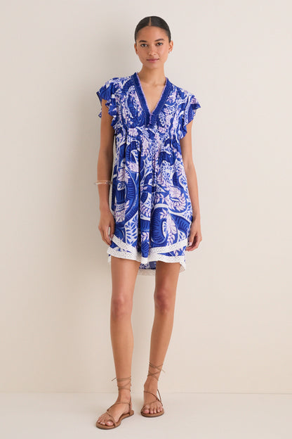 Blue Holy Snake Mini Sasha Dress