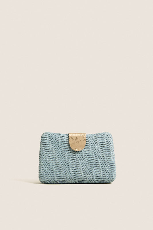 Blue Lindy Woven Clutch