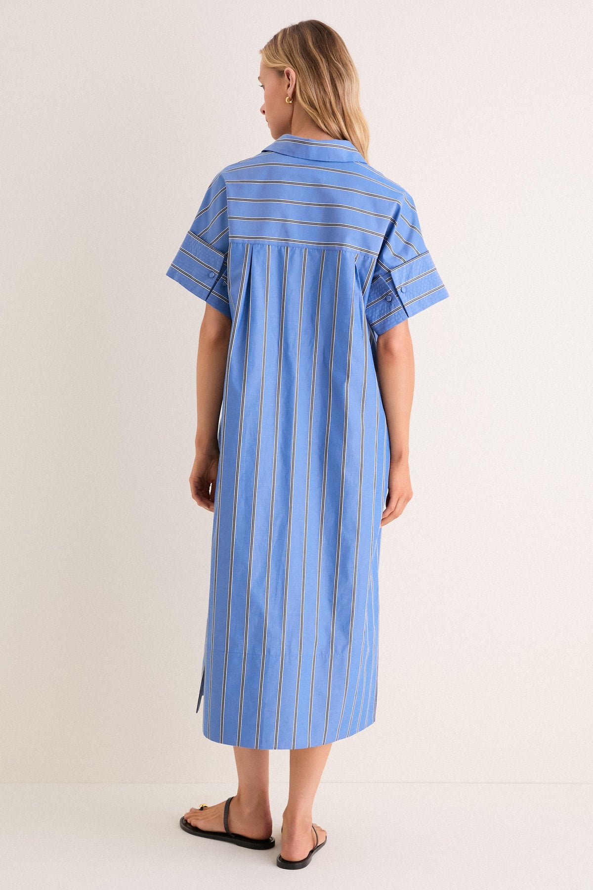Blue Indigo Stripe Reina Dress