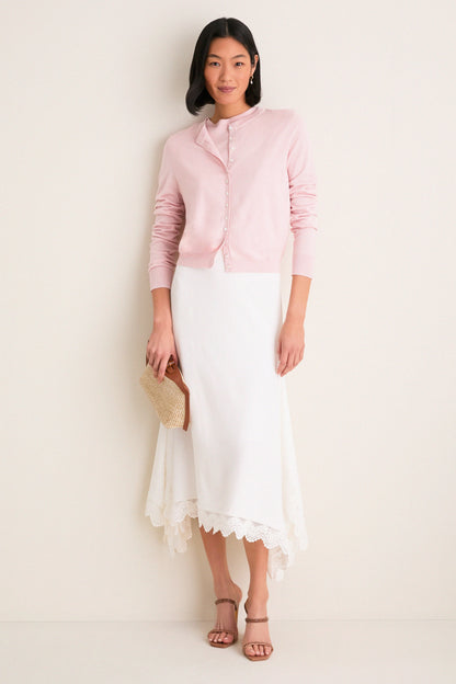 Blush Cashmere Silk Spencer Cardigan