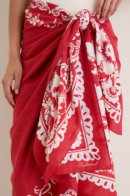 Cherry Poolside Punch Cotton Pareo