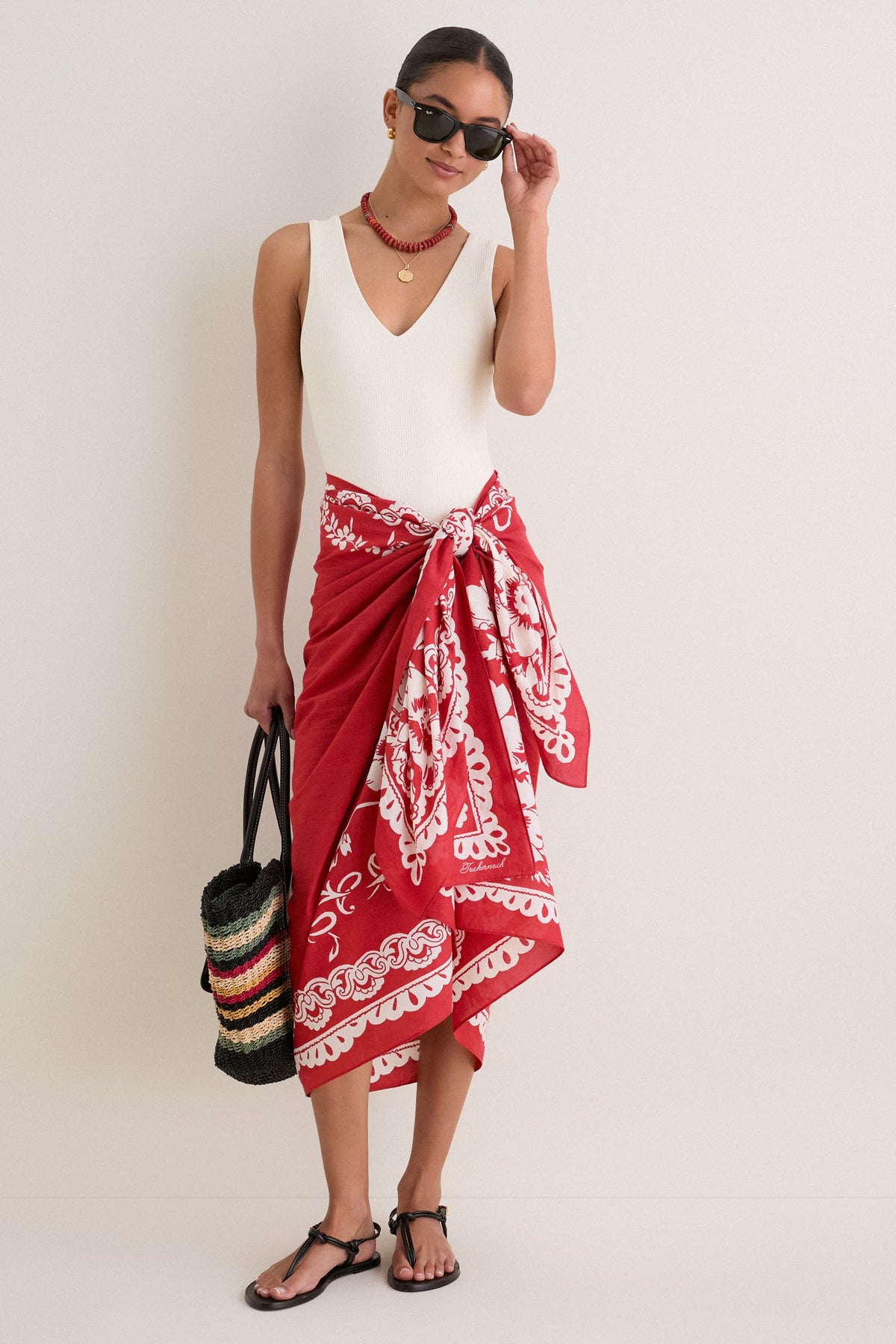Cherry Poolside Punch Cotton Pareo