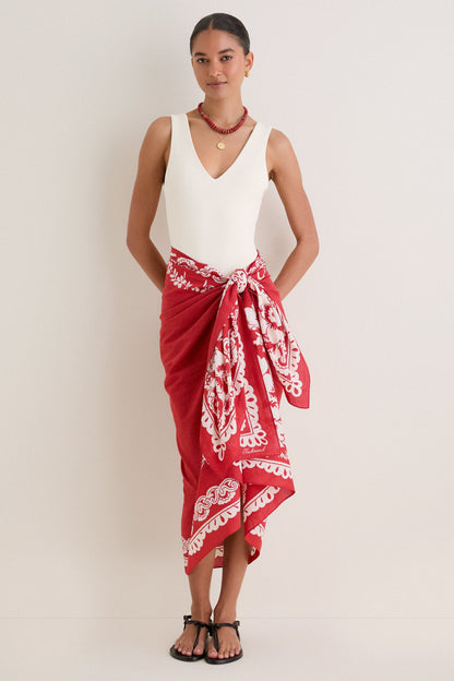 Cherry Poolside Punch Cotton Pareo