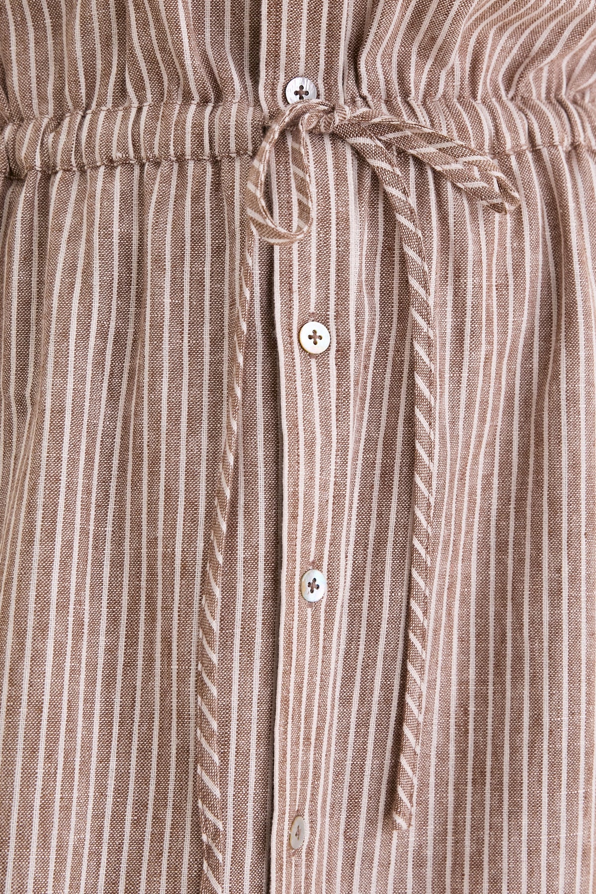 Cafe Stripe Linen Julien Shirt Dress