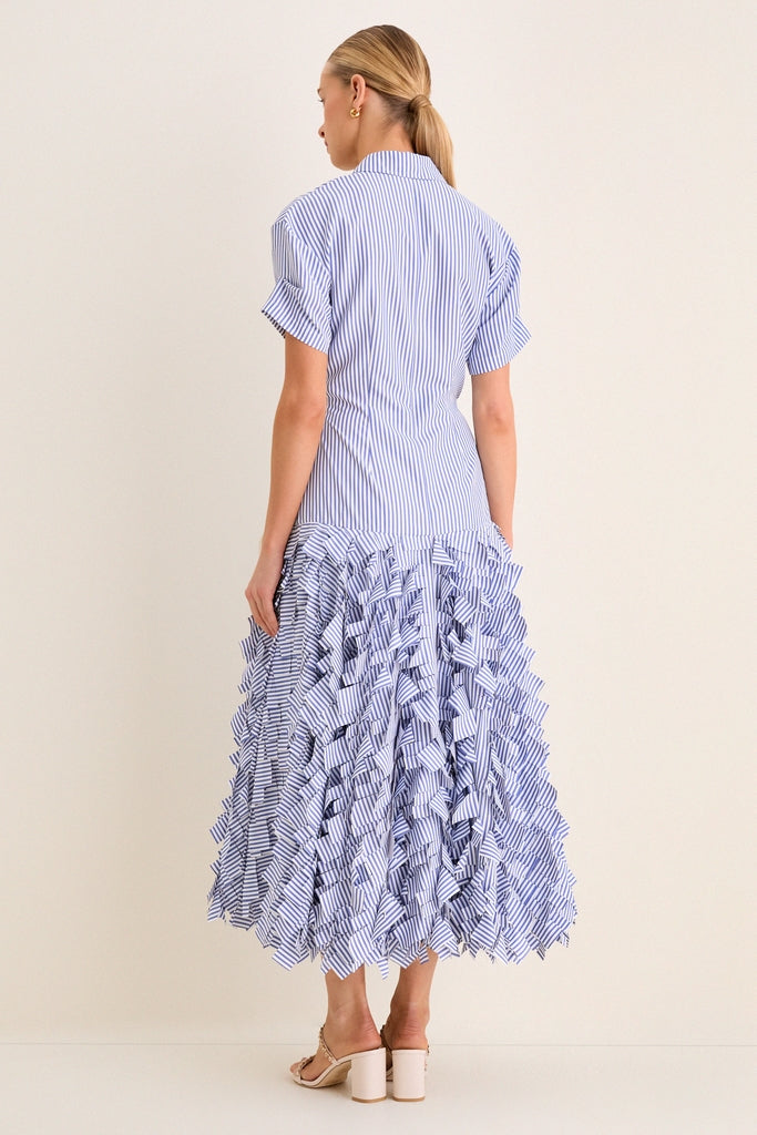 Blue Stripe Lorelai Midi Dress