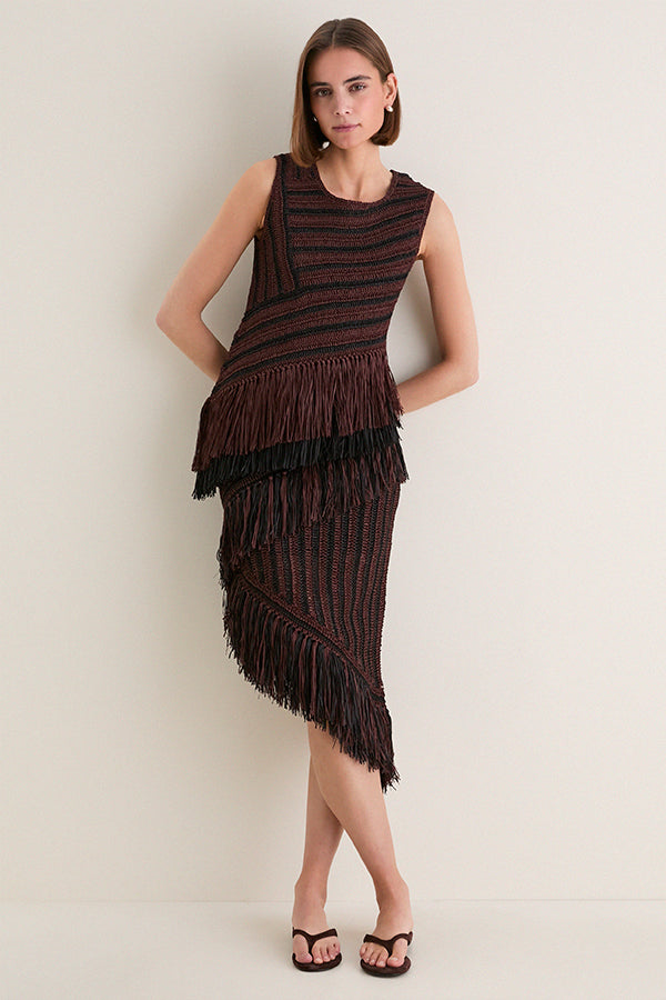 Chocolate Brown and Black Beja Crochet Top