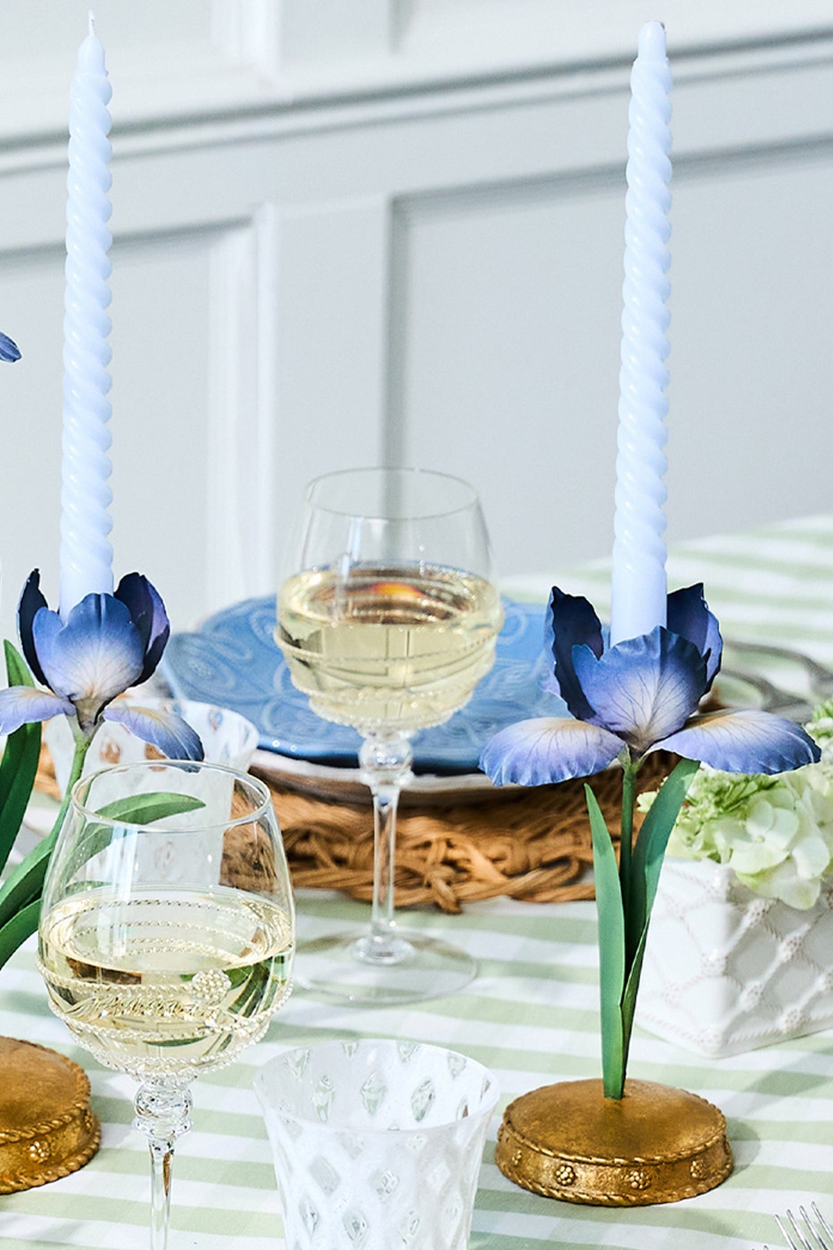 Chambray Meadow Walk Iris 9" Candlestick