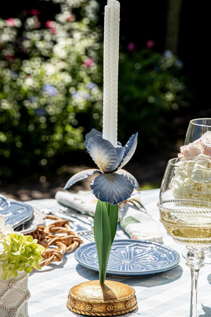 Chambray Meadow Walk Iris 9" Candlestick