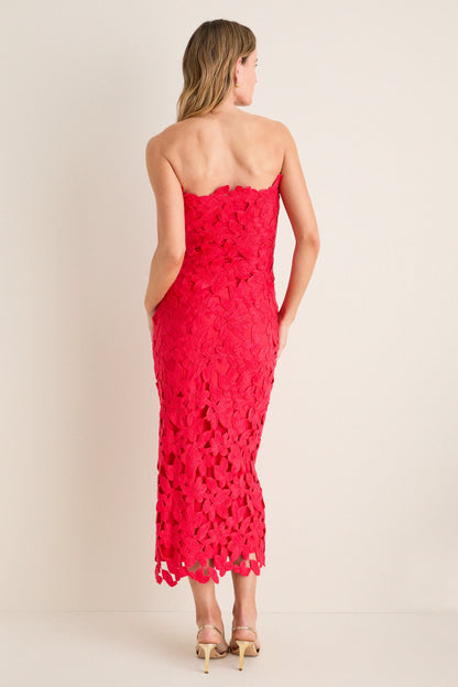 Cherry Red Philomena Midi Dress