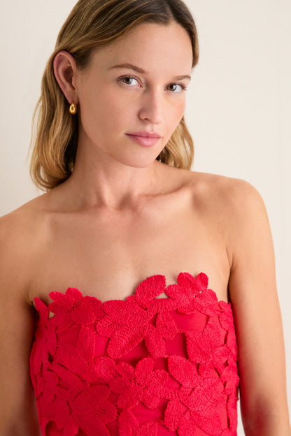 Cherry Red Philomena Midi Dress