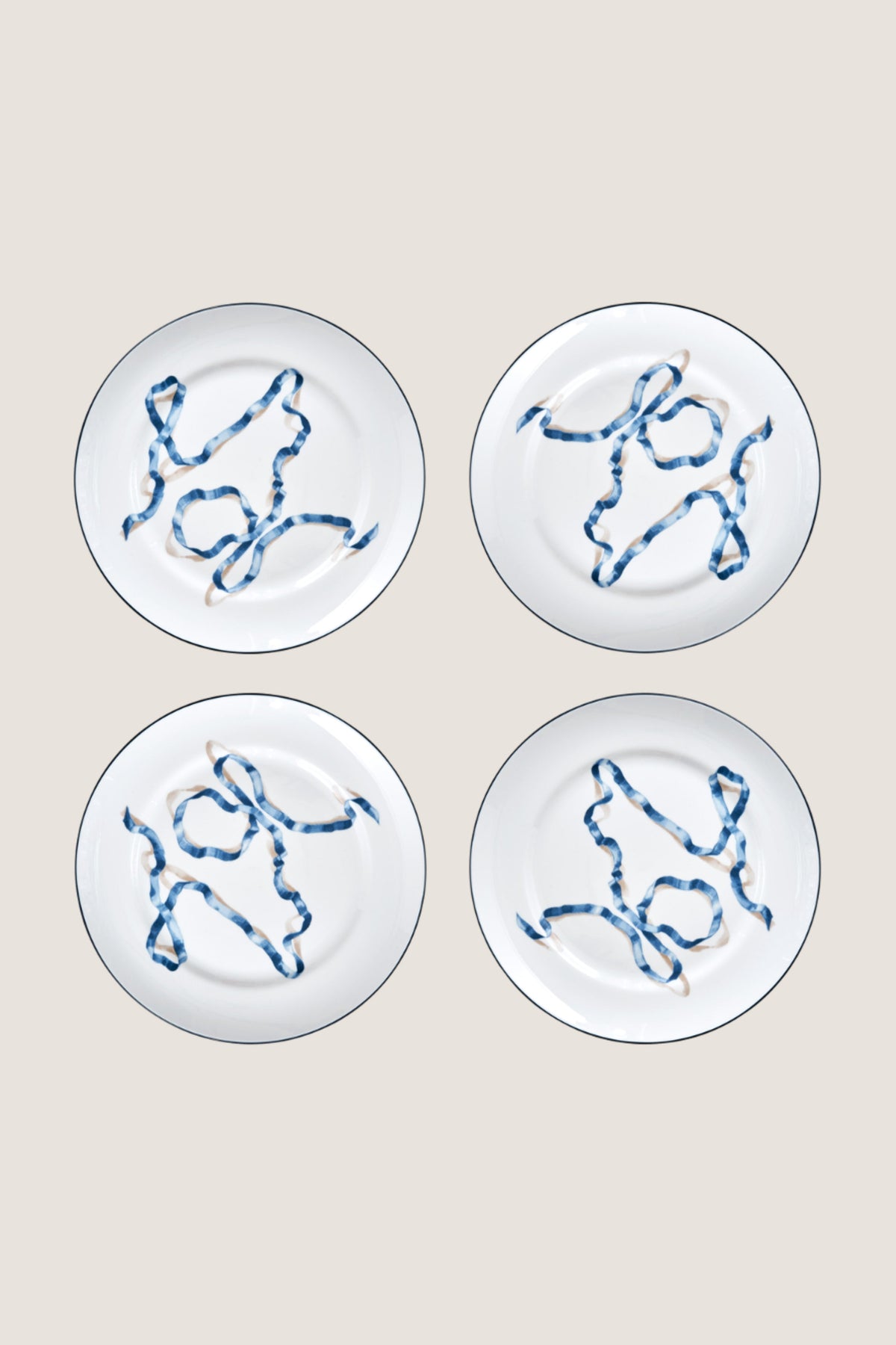 Blue Ribbon Dinner Plates (Set of 4)