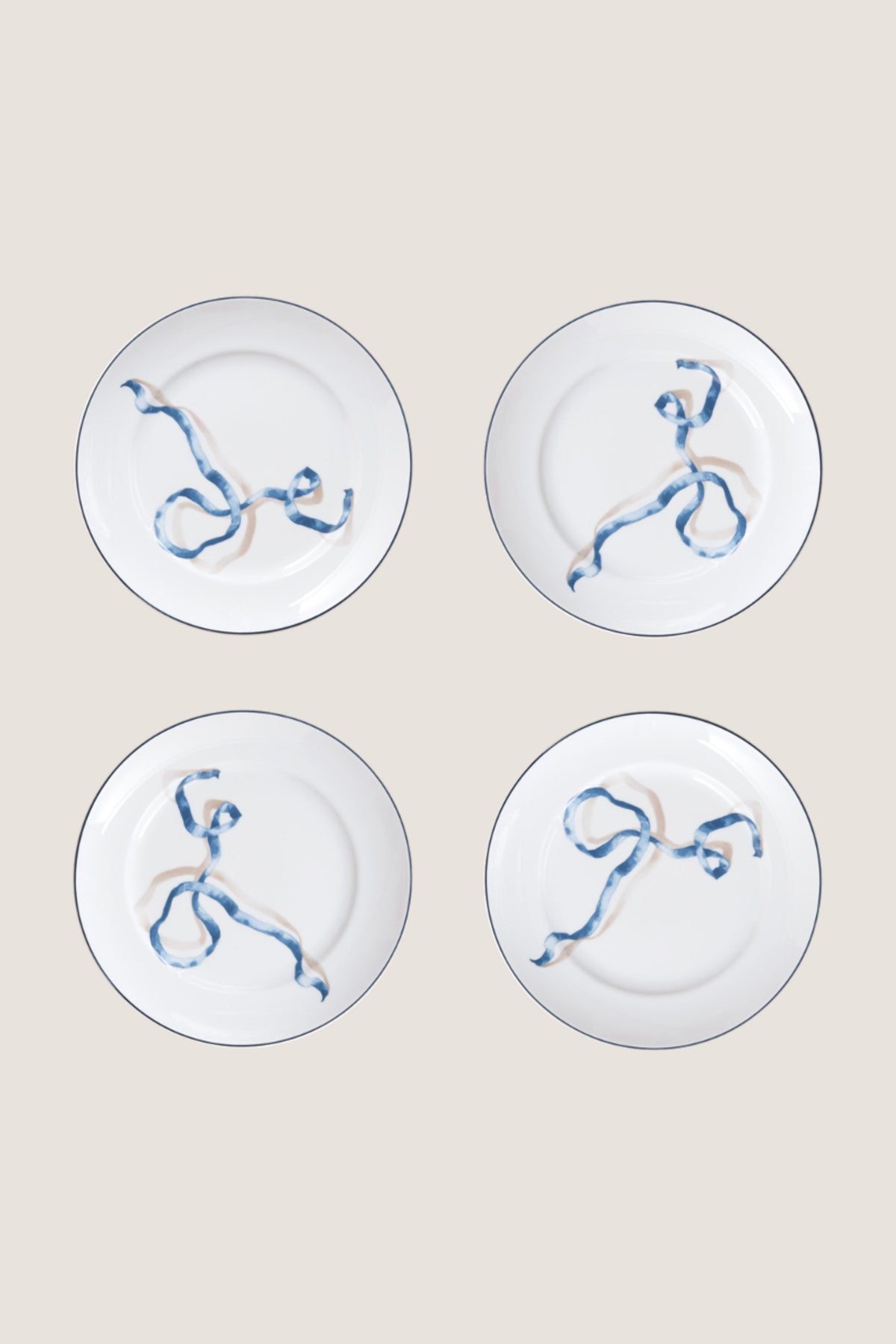 Blue Ribbon Dessert Plates (Set of 4)